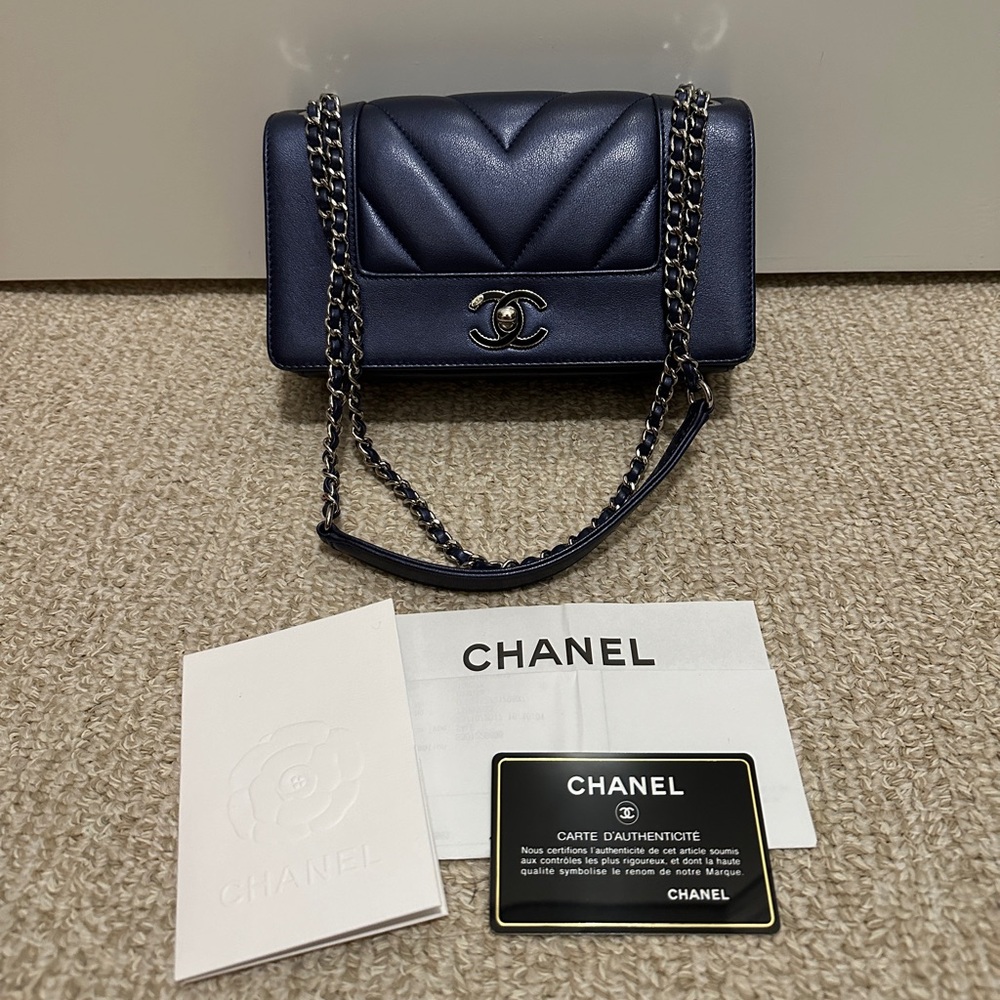 Chanel Classic Mademoiselle Chevron Crossbody Flap Bag